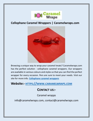 Cellophane Caramel Wrappers | Caramelwraps.com