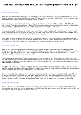 Change Your Lifestyle, Read Through This Report Relating to Hockey Guidelines