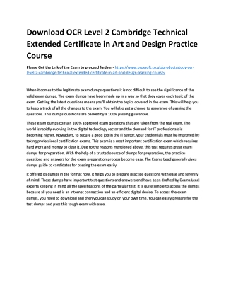 Download OCR Level 2 Cambridge Technical Extended Certificate in Art and Design