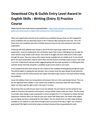 Download City & Guilds Entry Level Award In English Skills - Writing (Entry 3) P