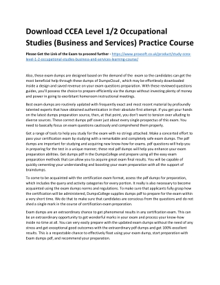 Download CCEA Level 1/2 Occupational Studies (Business and Services) Practice Co