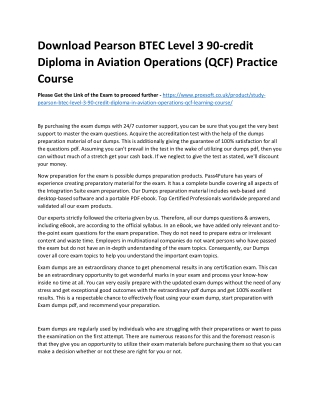 Download Pearson BTEC Level 3 90-credit Diploma in Aviation Operations (QCF) Pra