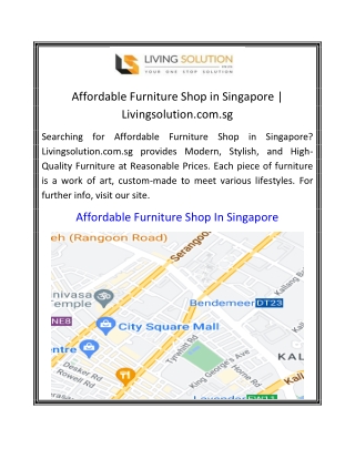 Affordable Furniture Shop in Singapore  Livingsolution.com.sg