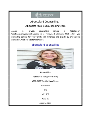 Abbotsford Counselling Abbotsfordvalleycounselling