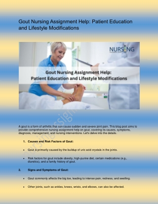 Gout Nursing Assignment Help