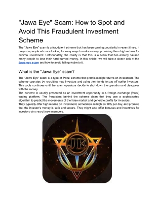 _Jawa Eye_ Scam_ How to Spot and Avoid This Fraudulent Investment Scheme