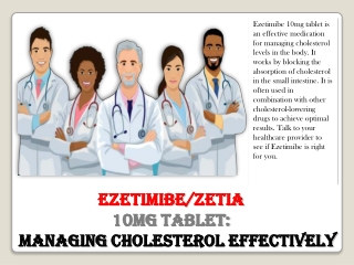 Ezetimibe 10mg Tablet Managing Cholesterol Effectively