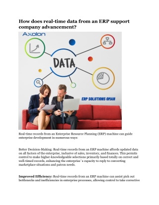 How does real-time data from an ERP support company advancement