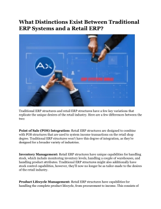 What Distinctions Exist Between Traditional ERP Systems and a Retail ERP