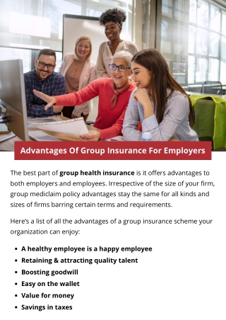 Advantages Of Group Insurance For Employers