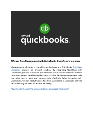 Efficient Data Management with QuickBooks QuickBase Integration