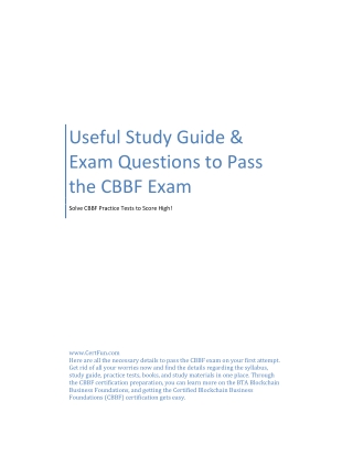 Useful Study Guide & Exam Questions to Pass the CBBF Exam