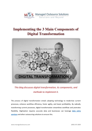Implementing the 3 Main Components of Digital Transformation