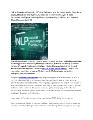NLP in Education Market - Global Forecast to 2028