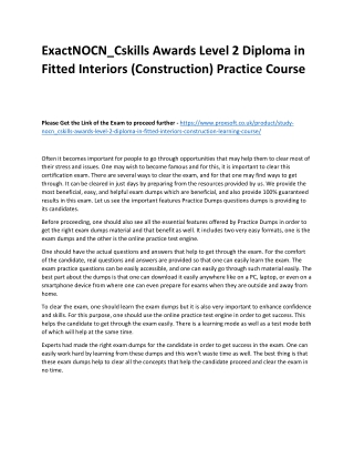 ExactNOCN_Cskills Awards Level 2 Diploma in Fitted Interiors (Construction) Prac