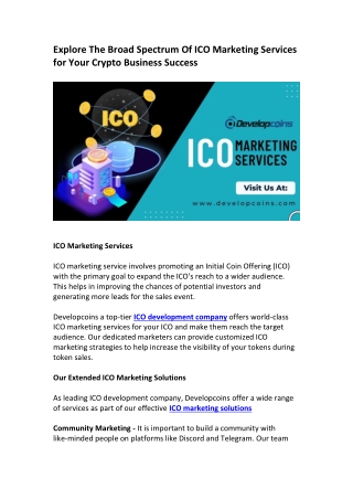 ICO Marketing Services