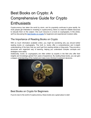 Best Books on Crypto_ A Comprehensive Guide for Crypto Enthusiasts