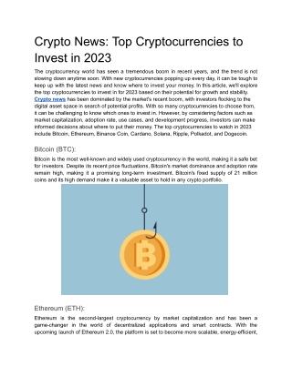 Crypto News_ Top Cryptocurrencies to Invest in 2023