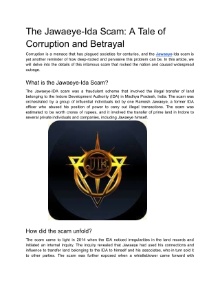 The Jawaeye-Ida Scam_ A Tale of Corruption and Betrayal