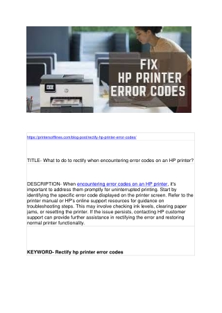 What to do to rectify when encountering error codes on an HP printer?