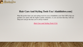 Hair Care And Styling Tools Usa  Aladdinbro.com