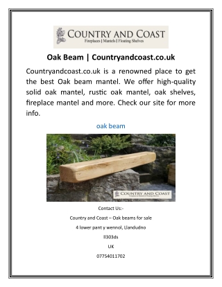 Oak Beam  Countryandcoast.co.uk