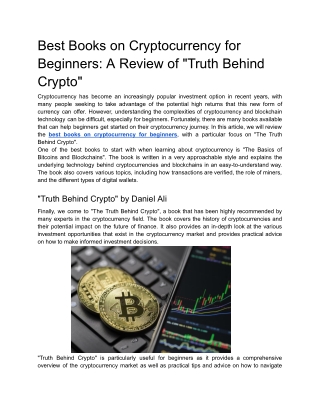Best Books on Cryptocurrency for Beginners_ A Review of _Truth Behind Crypto_