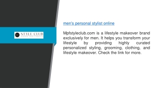 Men's Personal Stylist Online Mpfstyleclub.com