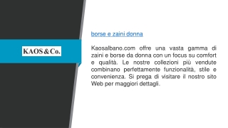 Borse e Zaini da Donna Kaosalbano.com