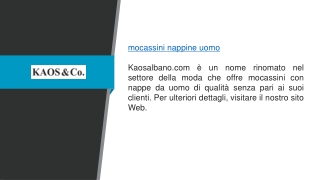 Mocassini con nappe da uomo Kaosalbano.com