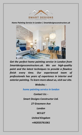 Home Painting Service in London  Smartdesignsconstructors.uk