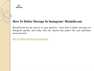 How To Delete Message In Instagram  Bizzield.com