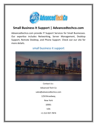 Small Business It SupportAdvancedtechco.com