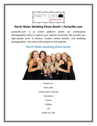 North Wales Wedding Photo Booth Partycliks.com