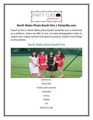 North Wales Photo Booth Hire  Partycliks.com