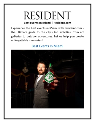 Best Events In Miami Resident.com