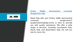 Embry Riddle Aeronautical University Assignment Help Academicwritinghelp.online