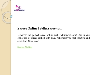 Sarees Online  Sellursaree.com