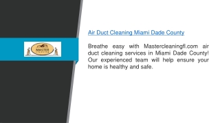 Air Duct Cleaning Miami Dade County Mastercleaningfl.com