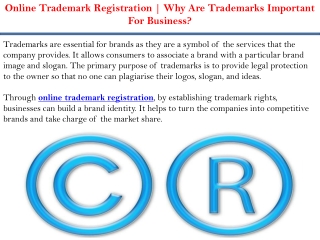 Online Trademark Registration | Why Are Trademarks Important For Business?