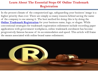 Learn About The Essential Steps Of Online Trademark Registration