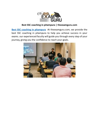 Best SSC coaching in pitampura | theexamguru.com