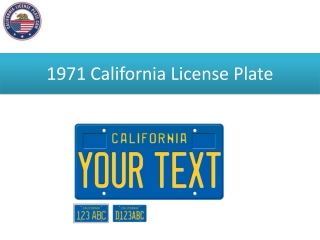 1971 California License Plate