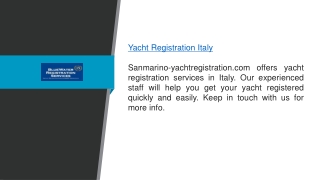 Yacht Registration Italy  Sanmarino-yachtregistration.com