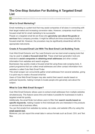1The One-Stop Solution For Building A Targeted Email List