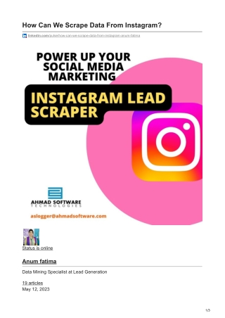 How Can We Scrape Data From Instagram