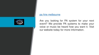 PA Hire Melbourne  wwave.com.au