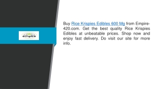 Rice Krispies Edibles 600 Mg  Empire-420.com