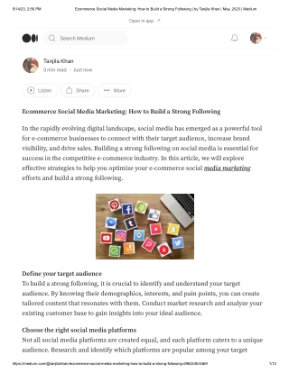 Ecommerce Social Media Marketing_ How to Build a Strong Following _ by Tanjila Khan _ May, 2023 _ Medium