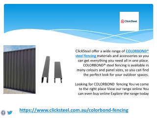 COLORBOND Fencing & Walling - ClickSteel